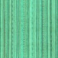 thumbnail image 1 of Ahgly Company Machine Washable Indoor Square Abstract Turquoise Blue Modern Area Rugs, 3' Square, 1 of 4