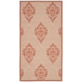 thumbnail image 2 of Safavieh Courtyard Jessie Damask Indoor/Outdoor Area Rug, Natural/Terracotta, 2'7" x 5', 2 of 9