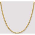 thumbnail image 3 of 14K Yellow Gold 3.7mm Lightweight Flat Cuban Chain (20 X 3.7) Made In South Africa lcb100-20, 3 of 5