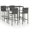 thumbnail image 1 of vidaXL Bar de Patio Mis Table de Bar et Tabourets Ensemble de Meubles de Patio en Poly Rotin, 1 of 6