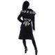 thumbnail image 5 of Puntoco Chaqueta de punto negra con capucha y estampado punk de manga larga para mujer, abrigo de talla grande Puntoco Puntoco-6437, 5 of 9