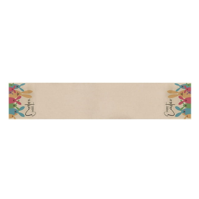 Under 10 Decorative Table Banner Easter Table Flag Bunny Egg Pattern Table Decoration Waterproof Mat Fabric Printed Table Runner