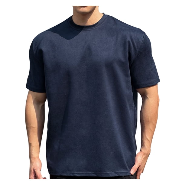 pstuiky camisetas para hombre, Camiseta lisa informal de manga corta y cuello redondo para hombre ropa de hombre m