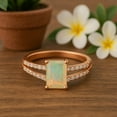 thumbnail image 3 of 7X5MM Ethiopian Opal 925 Sterling Silver Rose Plated Solitaire Women Valentines Day Gifts Ring, 3 of 7