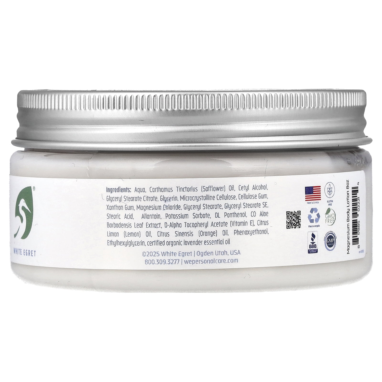 White Egret Magnesium Body Lotion, Lavender, 8 fl oz (237 ml)