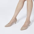 thumbnail image 6 of Zhabtuc Womens Kitten Heels,2 Inch Low Heel Pumps Slip On Closed Pointed Toe Pumps Office Work Shoes Dress Pumps Nude Size 9.5, 6 of 8