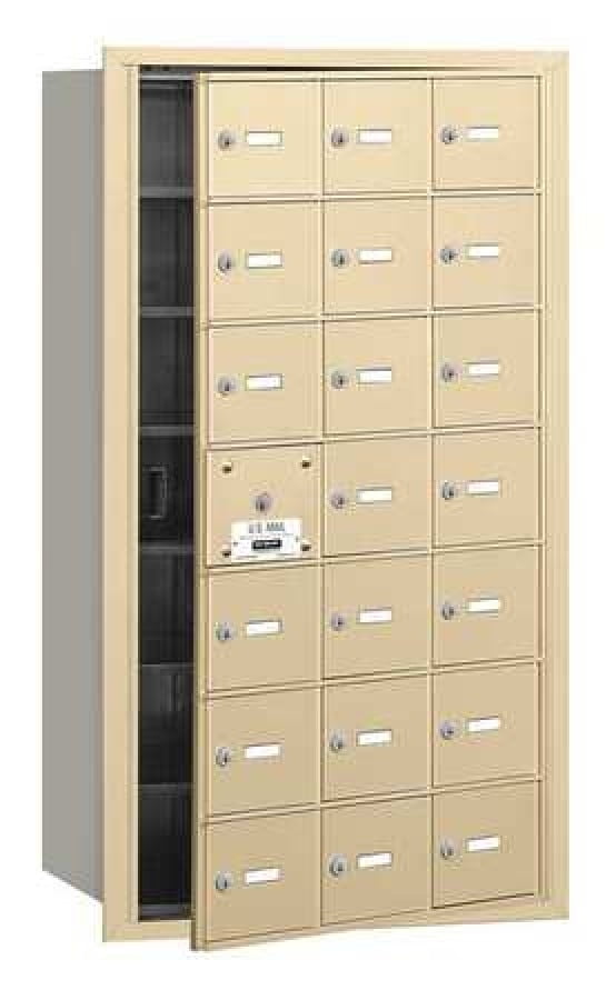 4B+ Horizontal Mailbox (Includes Master Commercial Lock) - 21 A Doors (20 usable) - Sandstone - Front Loading - Private Access