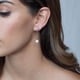 thumbnail image 4 of Pendientes colgantes de perlas de concha de plata | Pendientes de perlas para mujer Ormromra  CDWJ163, 4 of 5