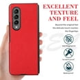 thumbnail image 3 of Dteck Cover Samsung Galaxy Z Fold 3, Luxury Protective Ultra-Thin Leather Lichee Pattern Shockproof Glossy Design Back Phone Cover For Samsung Galaxy Z Fold 3, Red, 3 of 6