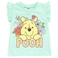 thumbnail image 4 of Disney Winnie the Pooh Floral Toddler Girls T-Shirt and Shorts Outfit Set Infant to Toddler, 4 of 5