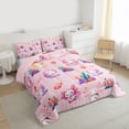 thumbnail image 3 of jejeloiu Cute Cartoon Axolotl Queen Comforter Set,Watercolor Ocean Coral Bedding Comforter Set For Girls Kids Reversible 3 Pieces, 3 of 8