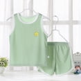thumbnail image 2 of TOWED22 Toddler Baby Boy Summer Outfits Sleeveless Color Block Tank Top Soft Shorts 2-Piece Set Green,5-6 Y, 2 of 4