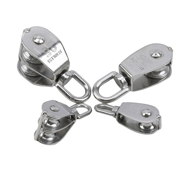 1pcs Stainless Steel Pulley M15/M25 Single Wheel Swivel Lifting Rope Pulley Set Bearing Lifting Wheel Tools ,Work Smooth and Silent