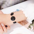 thumbnail image 3 of Reloj de cuarzo informal con correa de punto redondo y esfera redonda a la moda (oro rosa y negro), 3 of 3