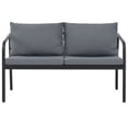thumbnail image 3 of vidaXL 2 Seater Patio Sofa with Cushions Gray Aluminum, 3 of 7