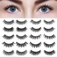thumbnail image 4 of 10 Pairs False Eyelashes Artificial Hair Volume Curly Soft Stem Reusable 3D Fake Lashes for Makeup, 4 of 5