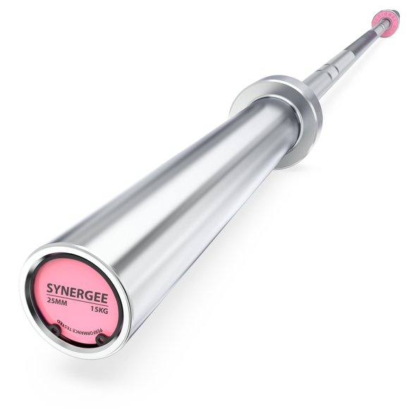 Synergee Régional Olympique 15 kg Barre d'Haltère pour Femmes en Chrome Dur. Homologuée 1500 Lb pour l'Haltérophilie et l'Haltérophilie.