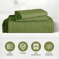 thumbnail image 4 of BNM 3 Piece Modern Cotton Blend Sage Bedspread Set, Full, 4 of 9