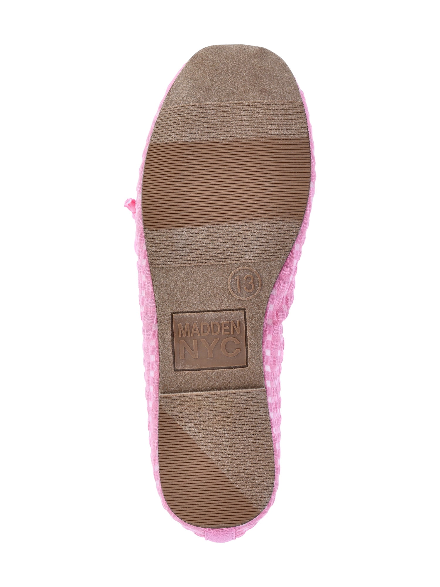 Madden NYC Little and Big Girls' Gingham Mesh Ballet Flats