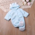 thumbnail image 2 of Annhoo Infant Baby Fleece Clothes Winter Fuzzy Warm Long Sleeve Footie Snowsuit Boys Girls Cute Ears Hooded Rompers, 2 of 3