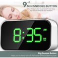 thumbnail image 2 of Digital Alarm Clock For Bedrooms, Bedside Clock With 6 Levels Of Brightness, Snooze (white Appearan, 2 of 5