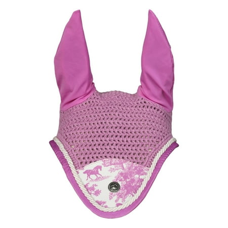 Dapplebay Equestrian Toile Fly Veil-Rose/White-Oversize