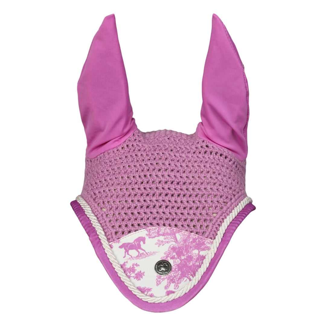Dapplebay Equestrian Toile Fly Veil-Rose/White-Oversize