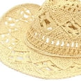 thumbnail image 7 of Straw Cowboy Hat, Handmade Weave Sun Hat, Floppy Beach Hat, Straw Hats for Festival Vacation Travel Outdoor , Beige, 7 of 7