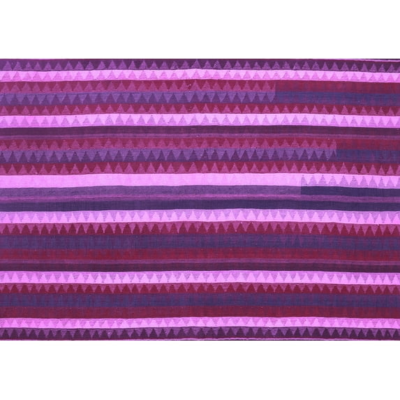 Ahgly Company Indoor Rectangle Abstract Purple Contemporary Area Rugs, 2' x 5'