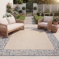 thumbnail image 3 of Safavieh Courtyard Regent Oriental Indoor/Outdoor Area Rug, Natural/Blue, 9' x 12', 3 of 10