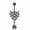 #3, variant on Spider navel ring, large dragon navel stud, Halloween black series, heart-shaped bat piercing jewelry