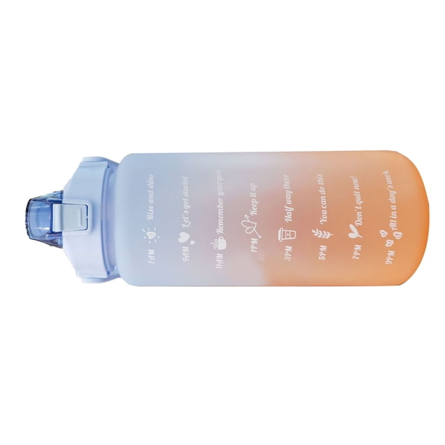 Bouteille d'Eau de Sport, Bouteille de Paille de Couleur Dégradée Portable Étanche 2000ml un Clic Ouvert avec Poignée pour la Randonnée pour Courir Violet, Bleu Clair, Vert Clair, Rose