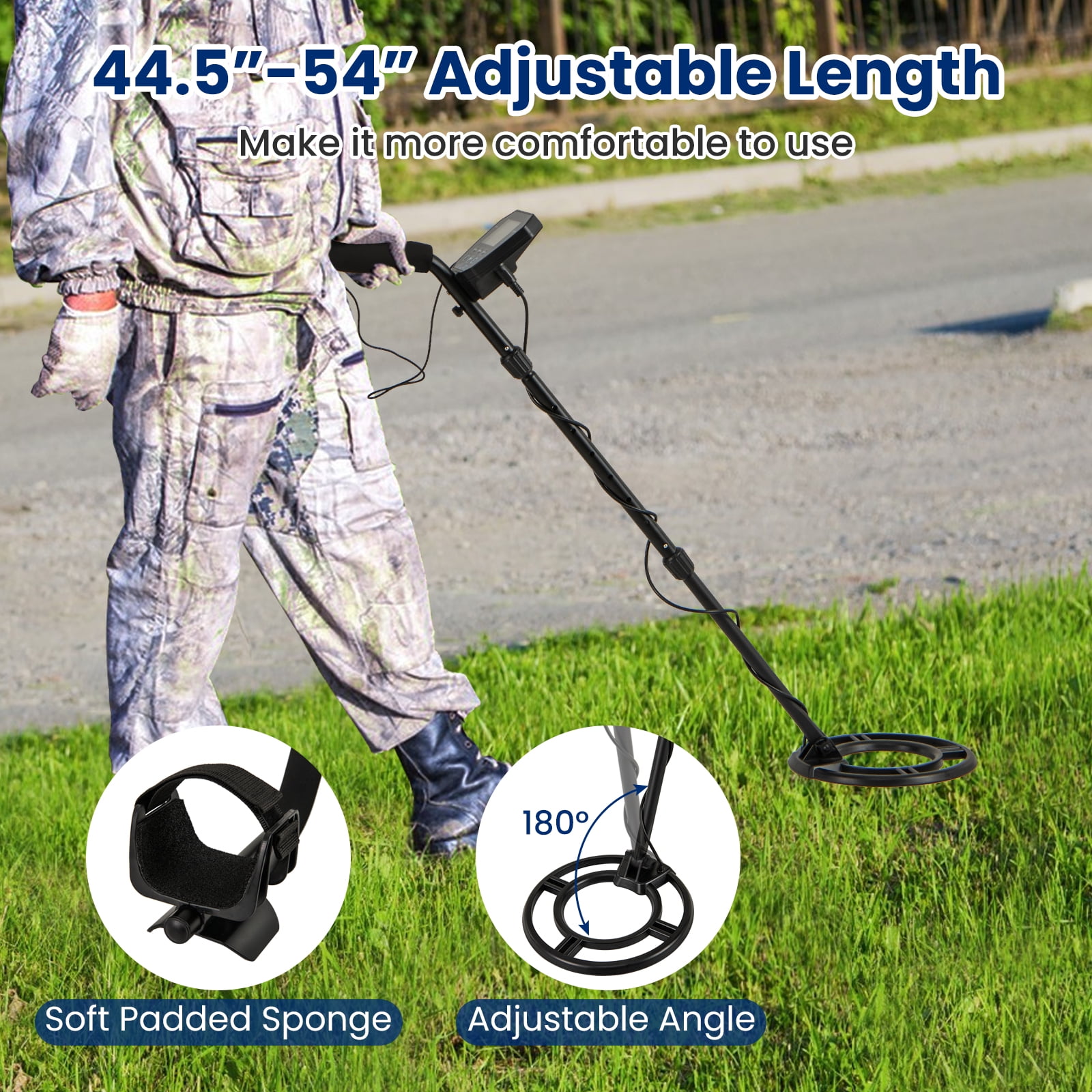 Gymax Professional Metal Detector for Adults Waterproof Pinpoint Advanced DSP Chip