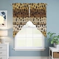 thumbnail image 6 of Cute Dog Claws Kitchen Window Curtains, Swag Curtains Valance for Bedroom Living Room Bathroom, Farmhouse Brown Wooden Grain Puppy Pawprints Rod Pocket Window Curtain Block Drapes 2 Panels 36"x45", 6 of 9