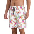 thumbnail image 2 of Logiee colored butterflies Print Mens Swim Trunks Quick Dry Board Shorts,Breathable Hawaii Beach Shorts Swimwear Bathing Suits-Small, 2 of 6