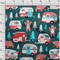 thumbnail image 3 of oneOone Cotton Poplin Dark Teal Green Fabric Camping Hike Point Sewing Craft Projects Fabric Prints By Yard 56 Inch Wide, 3 of 6