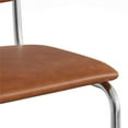 thumbnail image 3 of Pemberly Row Modern Vegan Leather Side Chair (Set Of 2) in Brown, 3 of 6