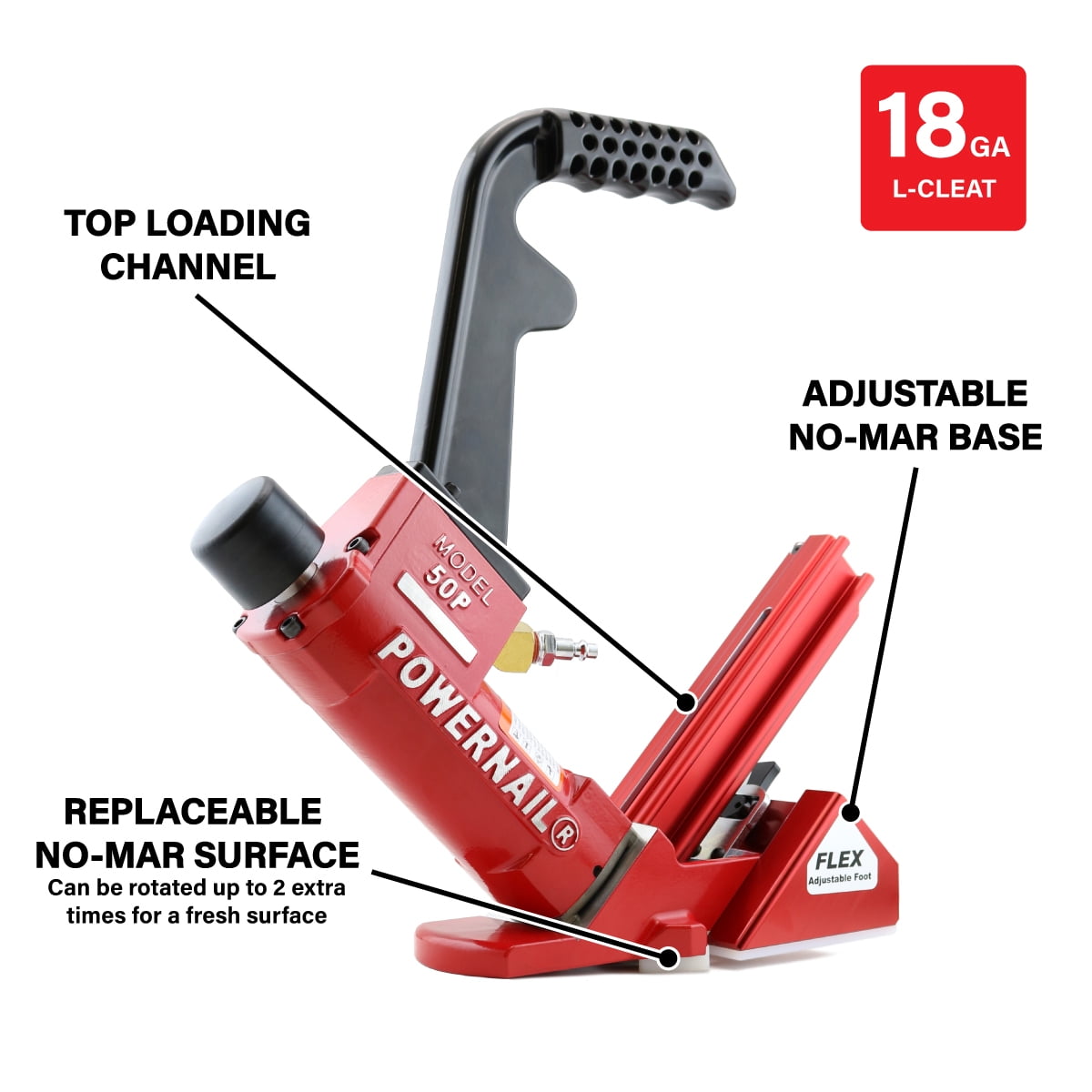 POWERNAIL 18-Gauge Adjustable Pneumatic Flooring Nailer | 50PFLEXW