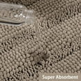 thumbnail image 4 of Non-Slip Soft Chenille Bath Mat High Water Absorbent for Bath Room/Kitchen Machine-Washable, Perfect for Doormats,Tub,Size 47" X 17",Striped Pattern,Taupe, 4 of 4