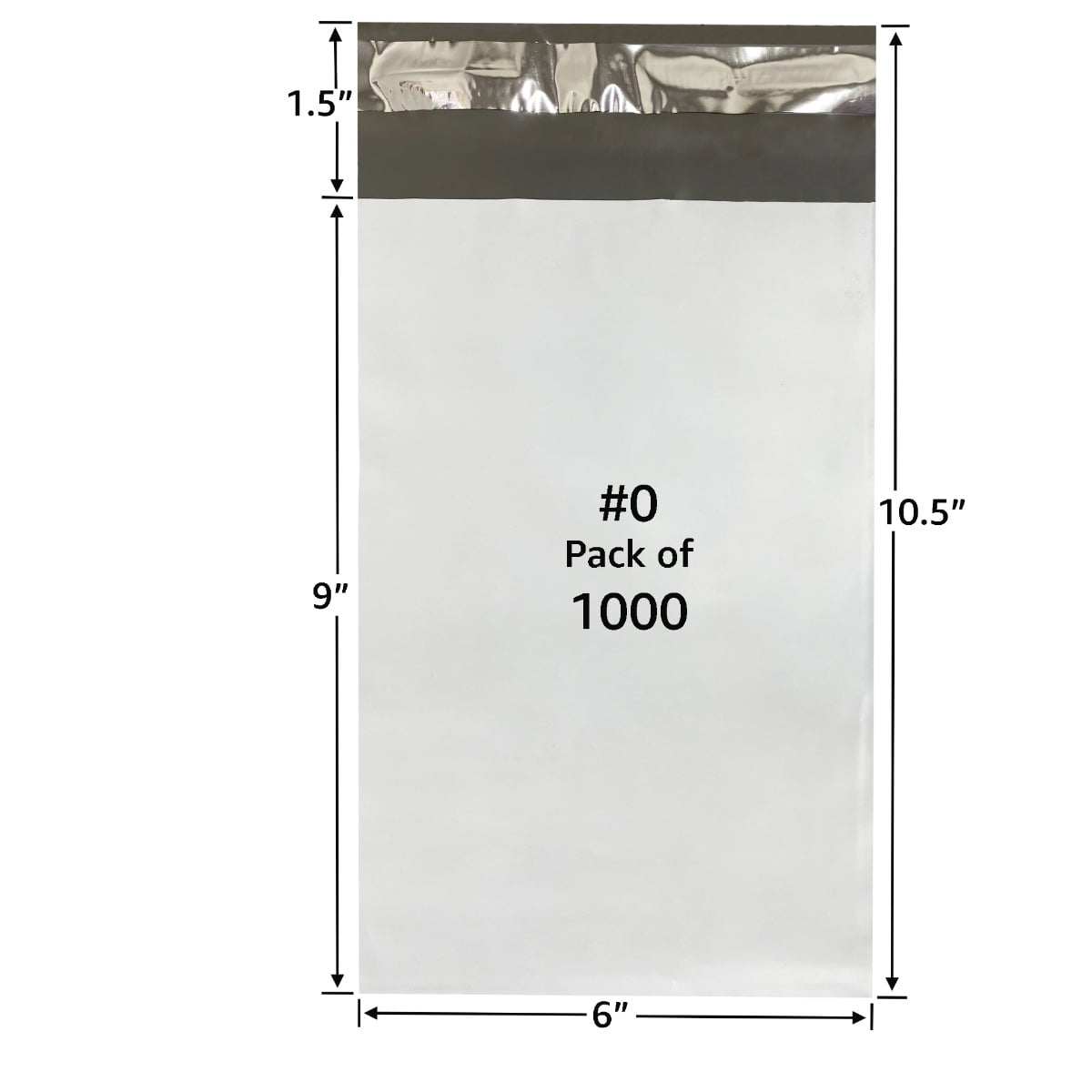 Uboxes Poly Mailer Bags, #0 (6 x 9 in), Self Sealing, 1000-Count