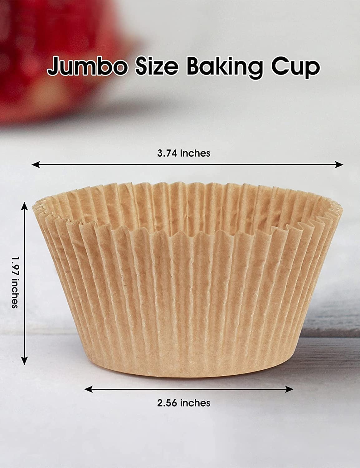 Gifbera Odorless Muffin Baking Cups Cupcake Wrappers for Wedding Birthday Celebration Occasion Jumbo White Cupcake Liners Greaseproof Paper 200-Count 