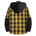 thumbnail image 4 of Plus Size Shirt Jackets for Mens Long Sleeve Hooded Pattern Windbreakerwith Pockets Lightweight Fashion Jackets Basic Shirts Gifts for Men Yellow S, 4 of 7