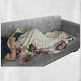 thumbnail image 6 of Peach Soft Flannel Fleece Blanket, Hand Drawn Botanical Pattern Spring and Summer Flowers Blooming Nature Theme, Cozy Plush for Indoor and Outdoor Use, 70" x 90", Coral Green Yellow, by Ambesonne, 6 of 6