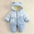thumbnail image 2 of 18-24 Months Toddler Baby Winter Hooded Snowsuits Romper Cute Jumpsuits Outfits Warm Onsie Outfits Toddler Kids Winter Clothes, 2 of 8