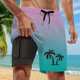 thumbnail image 1 of WILLBEST Pantalones Cortos Cortos para Hombre, Estilo Europeo y de Color Liso, Elásticos, de Verano, Informales, Holgados, Cómodos y Ligeros, con Bolsillos para Entrenar., 1 of 3