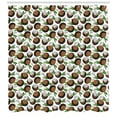 thumbnail image 3 of Tropical Shower Curtain, Fresh Coconut Slices and Leaves Sketch as Colored Engraved Art Exotic Food Theme, Fabric Bathroom Set with Hooks, 69W X 84L Inches Extra Long, Multicolor, by Ambesonne, 3 of 3