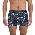 thumbnail image 1 of Fotbe Cherry Blossoms on Navy Background Calzoncillos Tipo Boxer con Bolsa de Soporte Total para Hombre, X-Temp Fresco, Transpirable y de Secado Rápido-Large, 1 of 5