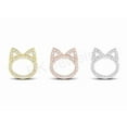thumbnail image 4 of Cat Stud Earrings for Her White Diamond 14K Rose Gold Plated 925 Sterling Silver Gift For Women, 4 of 4