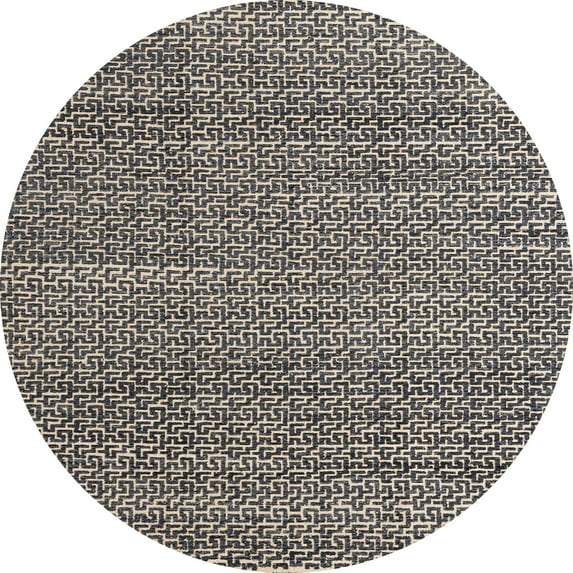 Ahgly Company Indoor Round Abstract Tan Brown Abstract Area Rugs, 5' Round