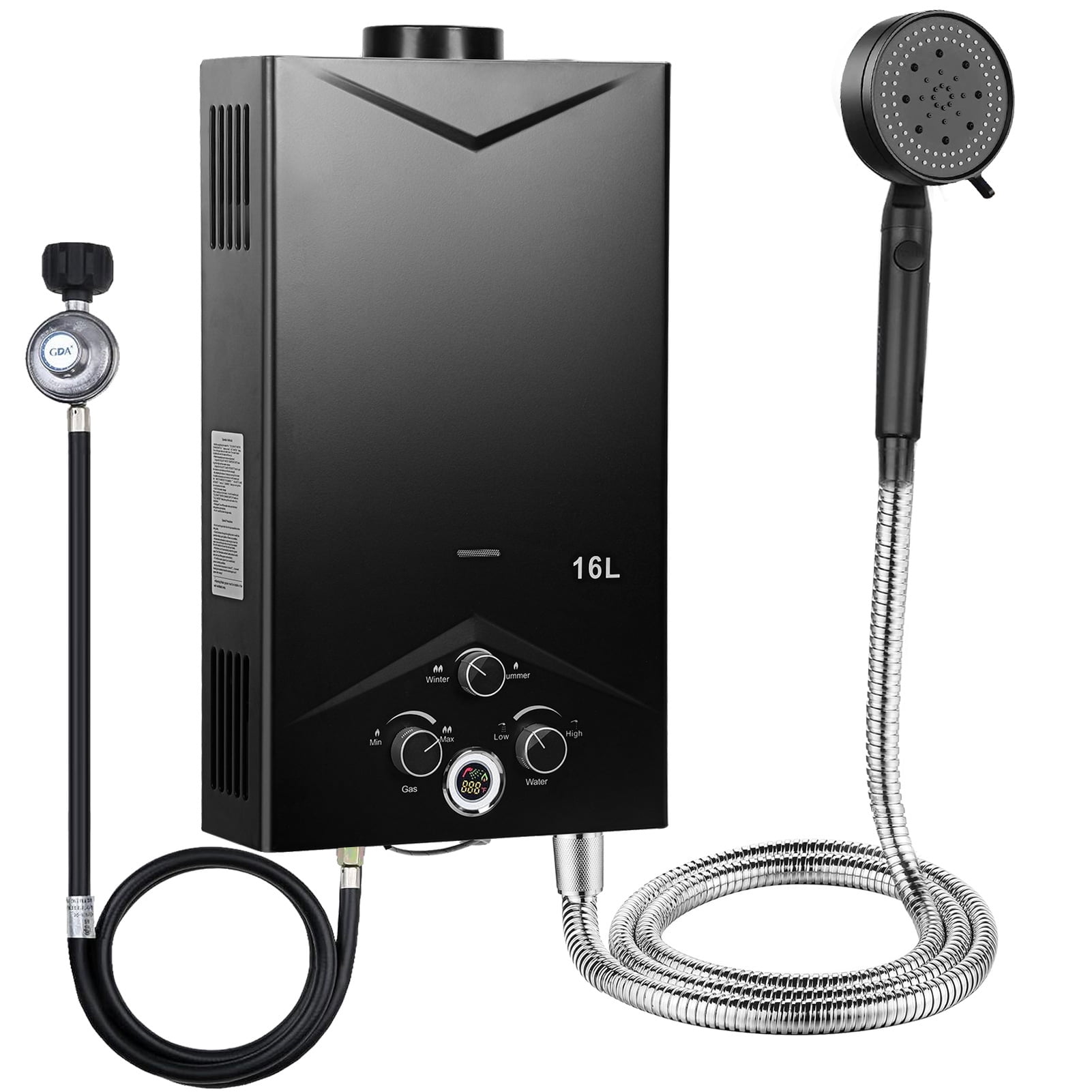 Anvazise Tankless Water Heaters 4.21GPM 16L, Outdoor Portable Gas Hot Water Heaters, Fast Constant Temperature Water Heaters, Portable Water Heaters with Digital Display, Sprinkler